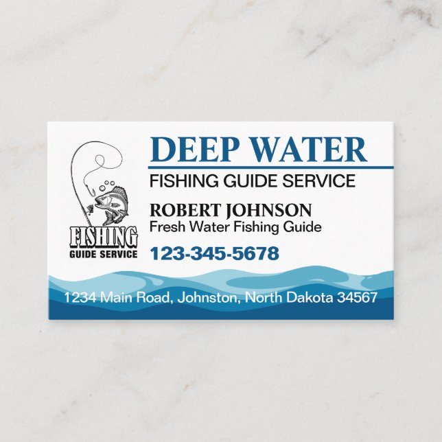Carte De Visite Service de guide de pêche (Devant)
