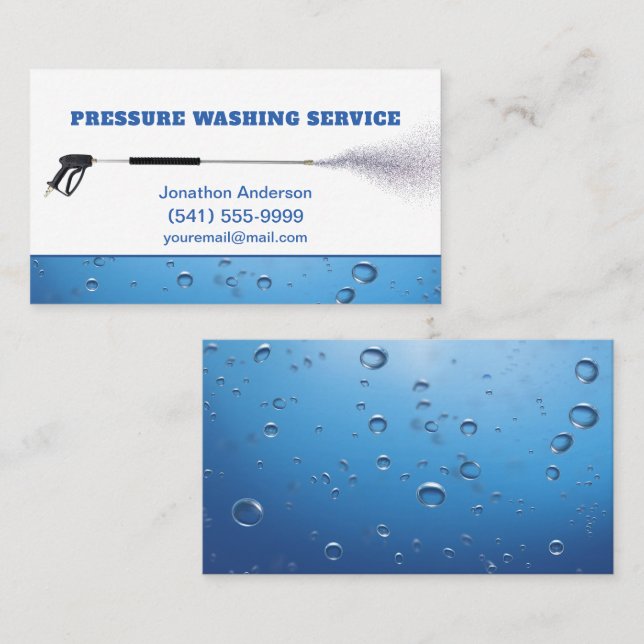 Carte De Visite Service de lavage de pression professionnel (Devant / Derrière)