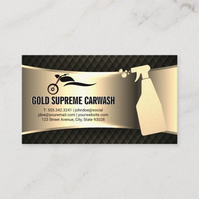 Carte De Visite Service de lavage de voiture Gold Metallic (Devant)