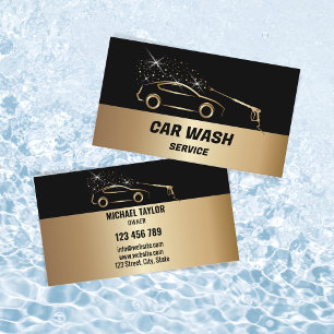 Carte De Visite Service de lavage de voiture nettoyage à haute pre
