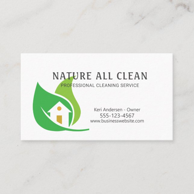 Carte De Visite Service de l'environnement de nettoyage de maison  (Devant)