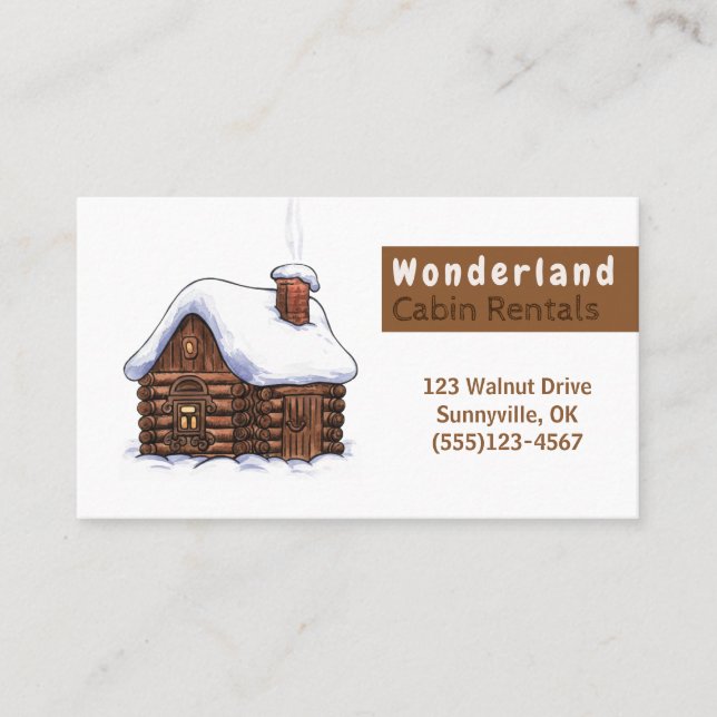 Carte De Visite Service de location de Cabines de style hiver neig (Devant)