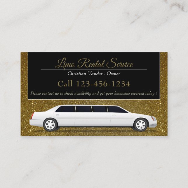 Carte De Visite Service De Location Et De Conducteur Limo | Partie (Devant)