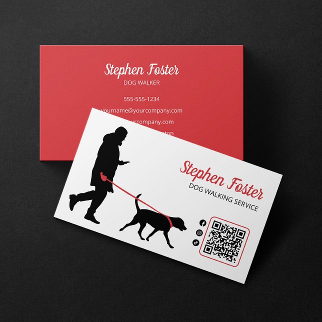 Carte De Visite Service de marche de chien moderne marcheur chien  (Créateur téléchargé)