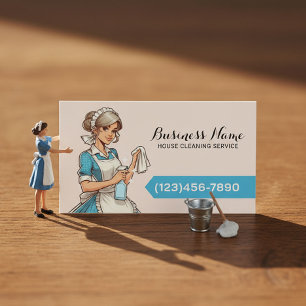 Carte De Visite Service de ménage de la maison Cartoon
