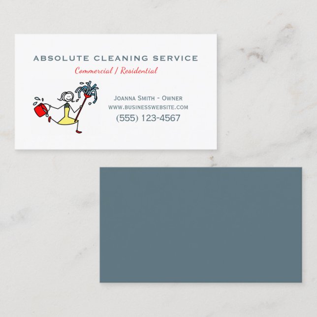 Carte De Visite Service de ménage de maison mignonne Professionnel (Devant / Derrière)