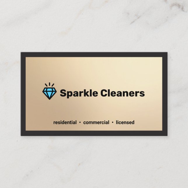 Carte De Visite Service de ménage du logo diamant (Devant)