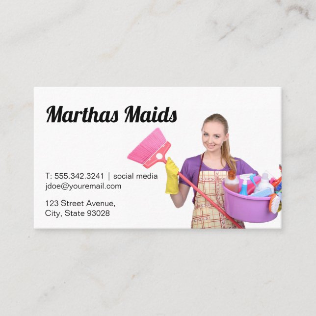 Carte De Visite Service de ménage | Nettoyage de la salle de bain (Devant)