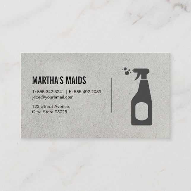 Carte De Visite Service de ménage | Spray nettoyant (Devant)