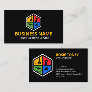 Carte De Visite Service de nettoyage à domicile avec logo couleur