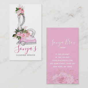 Carte De Visite Service de nettoyage Aspirateur d'aquarelle floral