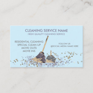 Carte De Visite Service de nettoyage Blue Classy Dirty