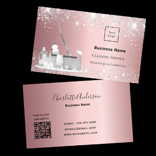Carte De Visite Service de nettoyage blush parties scintillant arg