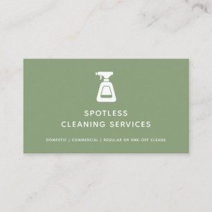 Carte De Visite Service De Nettoyage Bouteille De Vaporisateur Ver