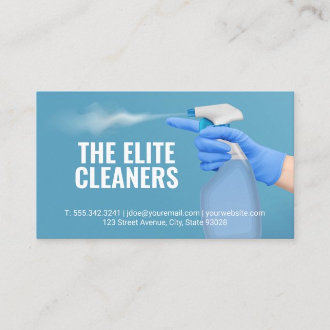 Carte De Visite Service de nettoyage | Bouteille d'eau vaporisée p (Devant)