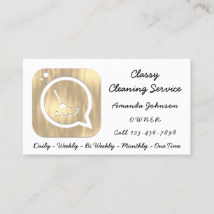 Carte De Visite Service De Nettoyage Classique Logo De La Chambre 