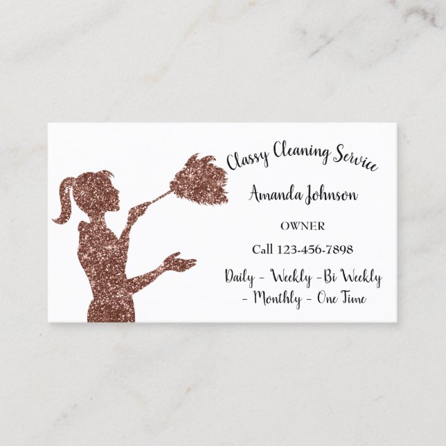 Carte De Visite Service de nettoyage classique Logo Rose Maid 1 Pa (Devant)
