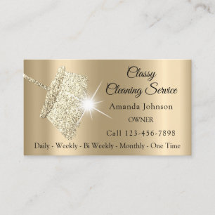 Carte De Visite Service De Nettoyage Classique Maid Sepia Gold Spa