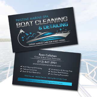 Carte De Visite Service de nettoyage de bateaux de détail marin