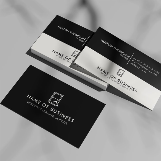 Carte De Visite Service de nettoyage de fenêtres de logo professio (Créateur téléchargé)