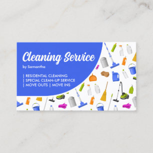 Carte De Visite Service de nettoyage de la Maison Bleue
