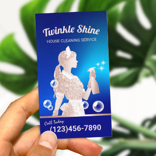 Carte De Visite Service de nettoyage de la maison Blue Maid Entret