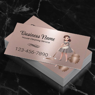 Carte De Visite Service de nettoyage de la maison de femme de dess