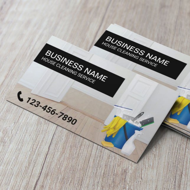 Carte De Visite Service de nettoyage de la maison Entretien ménage (Créateur téléchargé)