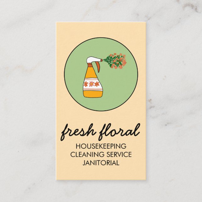 Carte De Visite Service de nettoyage de la maison Spray Bottle Flo (Devant)