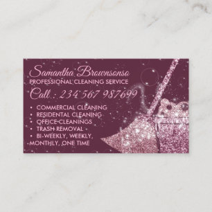Carte De Visite Service de nettoyage de luxe de Bourgogne Femme de