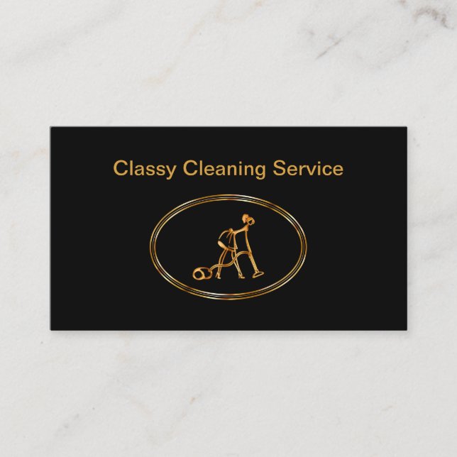 Carte De Visite Service De Nettoyage De Maison Classique (Devant)