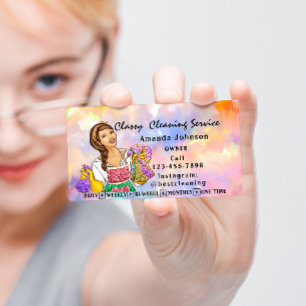 Carte De Visite Service De Nettoyage De Maison Classique Holograph
