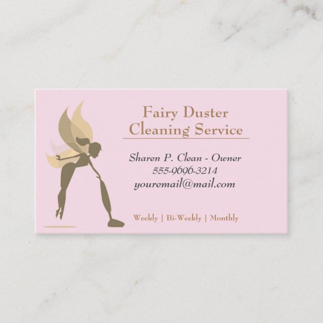 Carte De Visite Service de nettoyage de maison de fille de dessin  (Devant)