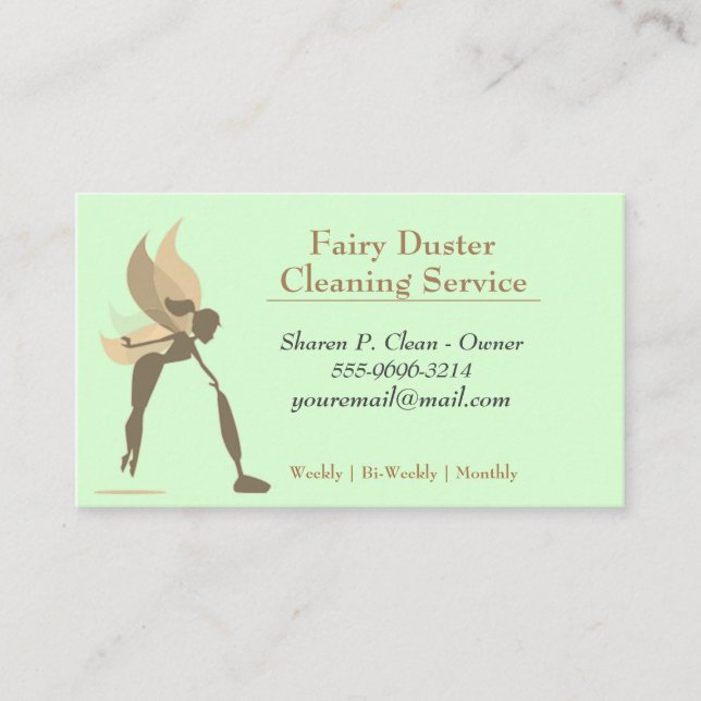 Carte De Visite Service de nettoyage de maison de fille de dessin  (Devant)