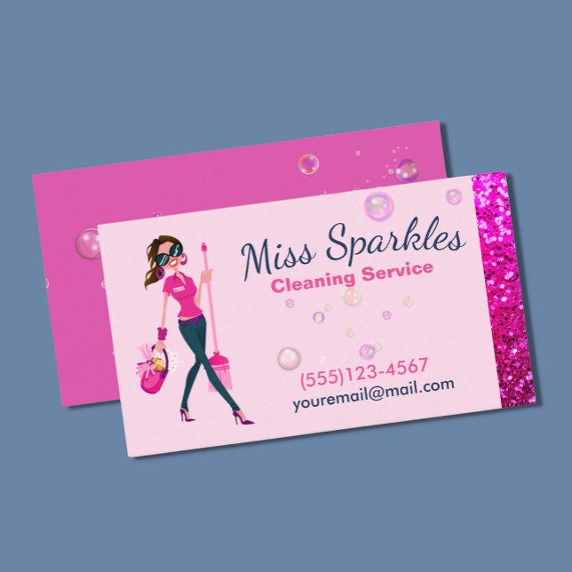Carte De Visite Service De Nettoyage De Maison Maid De Cartoon Spa (Créateur téléchargé)