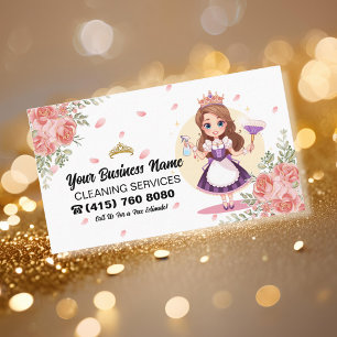 Carte De Visite Service de nettoyage de maison mignon et floral