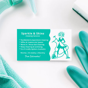 Carte De Visite Service de nettoyage de maison moderne et écologiq