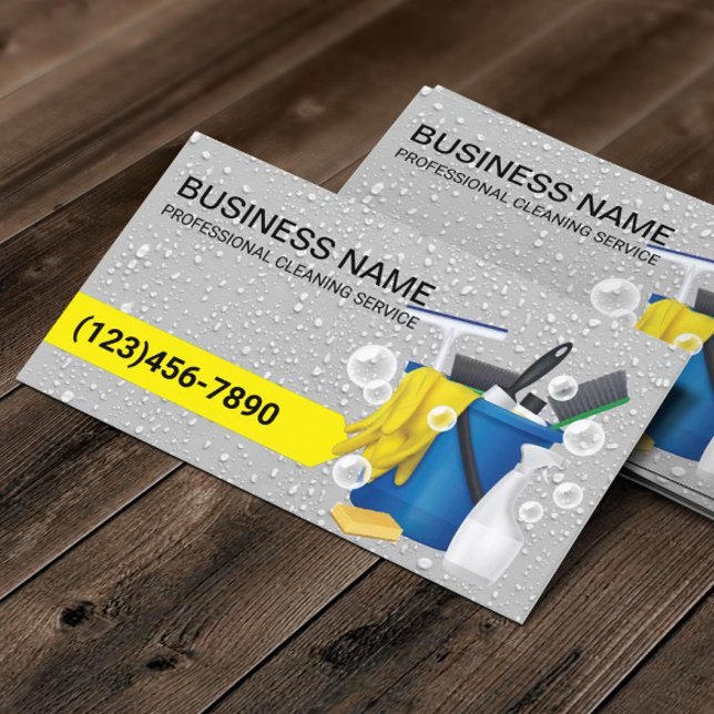 Carte De Visite Service de nettoyage de maison professionnel Détai (Créateur téléchargé)
