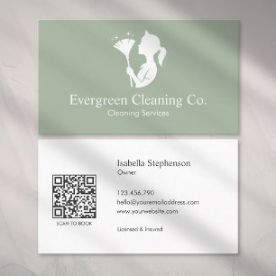 Carte De Visite Service de nettoyage de maison propre Code QR mini