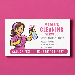 Carte De Visite Service de nettoyage de maison Rose Maid