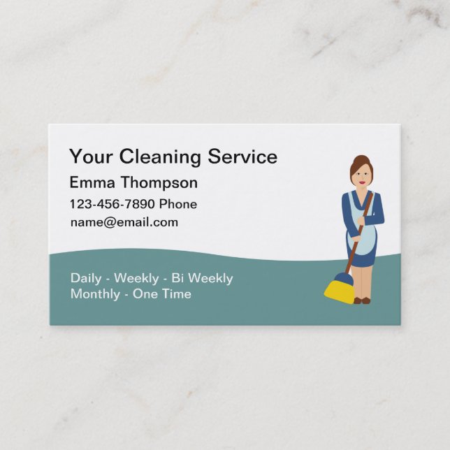 Carte De Visite Service de nettoyage de maison simple (Devant)