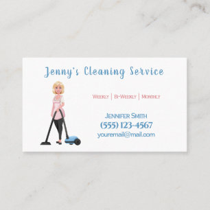 Carte De Visite Service De Nettoyage De Maison Vacuum Cute