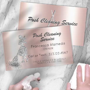 Carte De Visite Service de nettoyage de posh Parties scintillant d