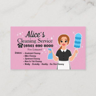 Carte De Visite Service de nettoyage des domestiques Entretien de