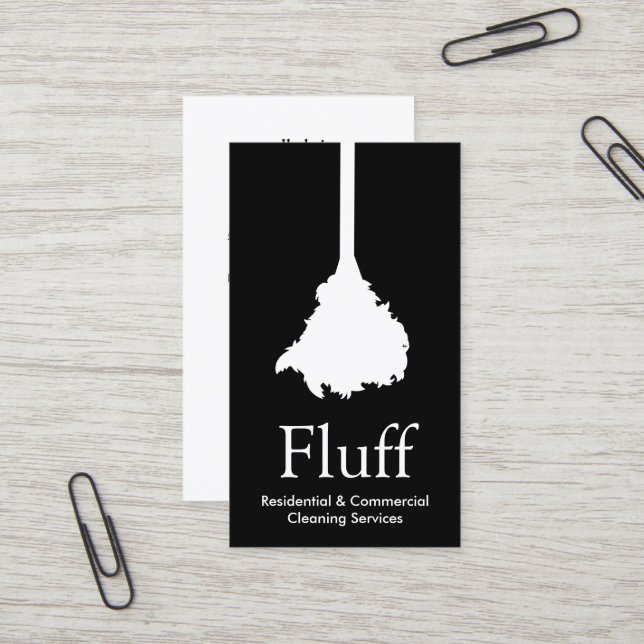 Carte De Visite Service de nettoyage des plumes de la maison (Devant/Arrière en situation)