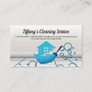 Carte De Visite Service de nettoyage domestique   Bulle de savon