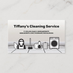 Carte De Visite Service de nettoyage   Dusting   Déchets   Blanchi
