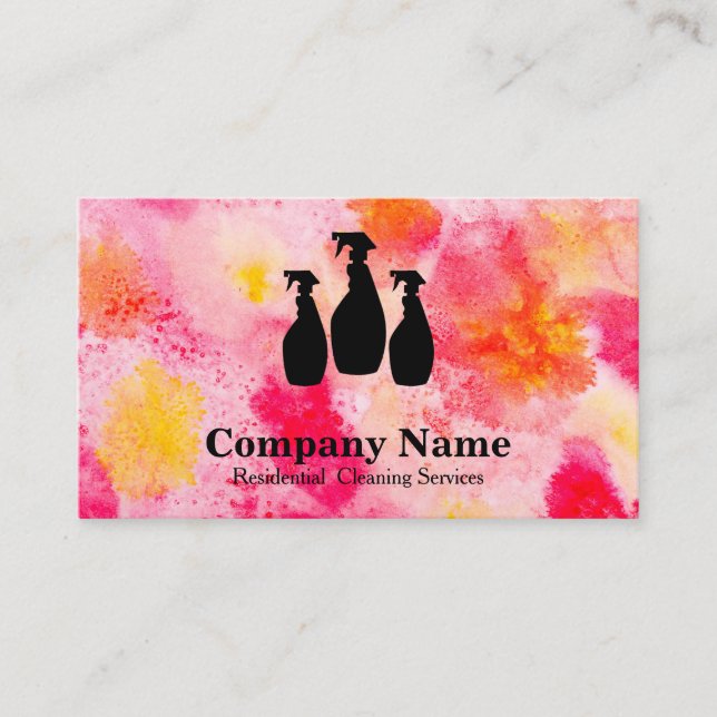 Carte De Visite Service de nettoyage élégant Parties scintillant A (Devant)
