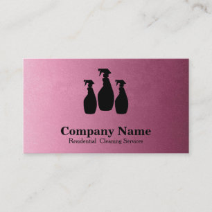 Carte De Visite Service de nettoyage élégant Rose rose