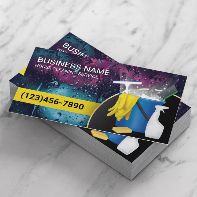 Carte De Visite Service de nettoyage Entretien ménager professionn (Créateur téléchargé)
